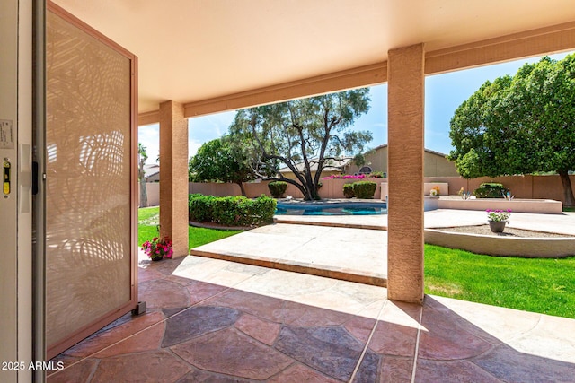 4010 N 156th Ln, Goodyear, AZ 85395 - view of patio / terrace featuring a fenced backyard and a fenced in pool