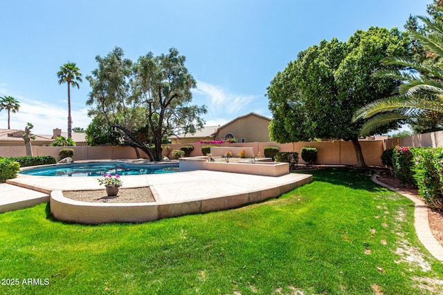 4010 N 156th Ln, Goodyear, AZ 85395 - view of pool with a yard, a fenced backyard, and a fenced in pool
