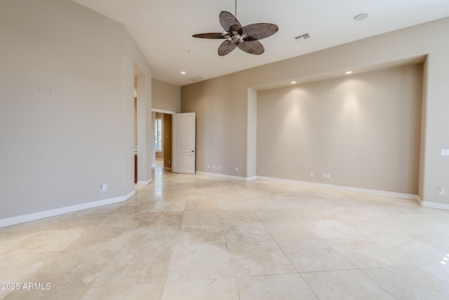 empty room with ceiling fan