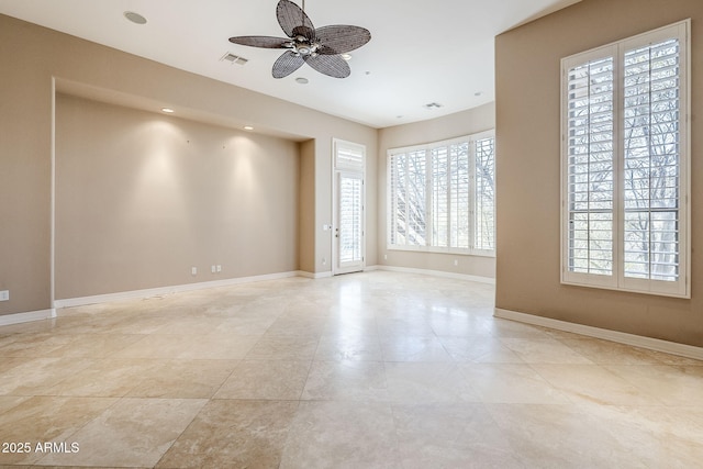 empty room with ceiling fan