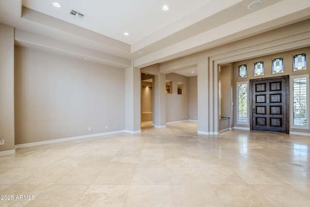 entrance foyer with light tile patterned floors