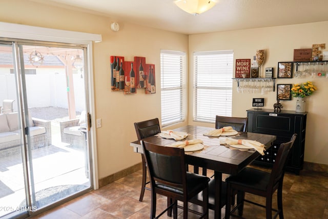 view of dining space