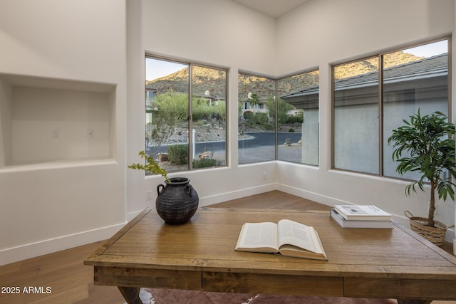 13631 E Windrose Dr, Scottsdale, AZ 85259 - home office with wood finished floors and baseboards