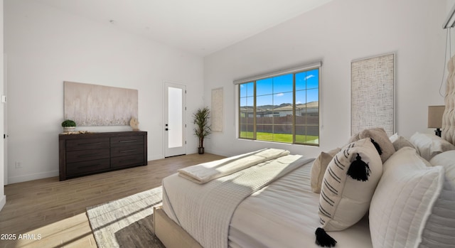 27908 N 38th Dr, Phoenix, AZ 85083 - bedroom featuring baseboards, wood finished floors, and a towering ceiling