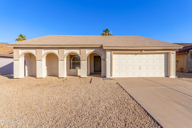 view of front of house with a garage