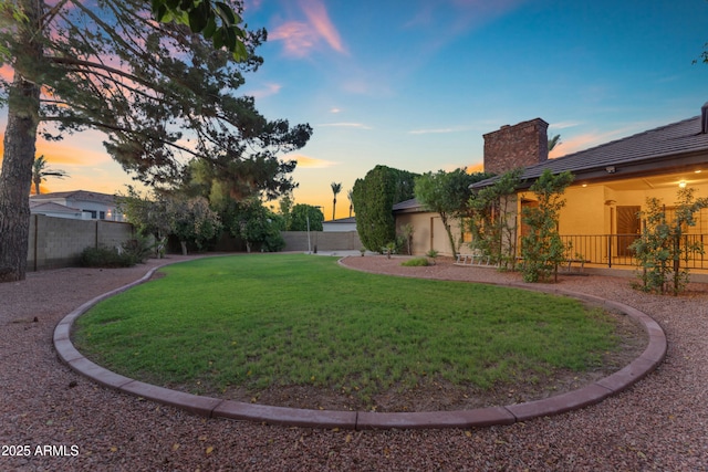 8604 S Oak St, Tempe, AZ 85284 - yard at dusk featuring a fenced backyard