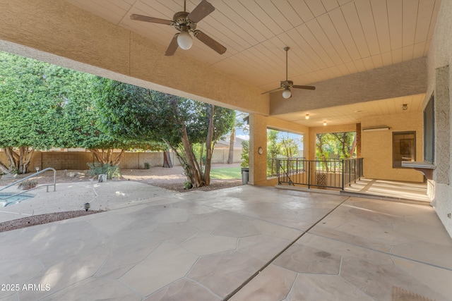 8604 S Oak St, Tempe, AZ 85284 - fenced backyard with ceiling fan and a patio area