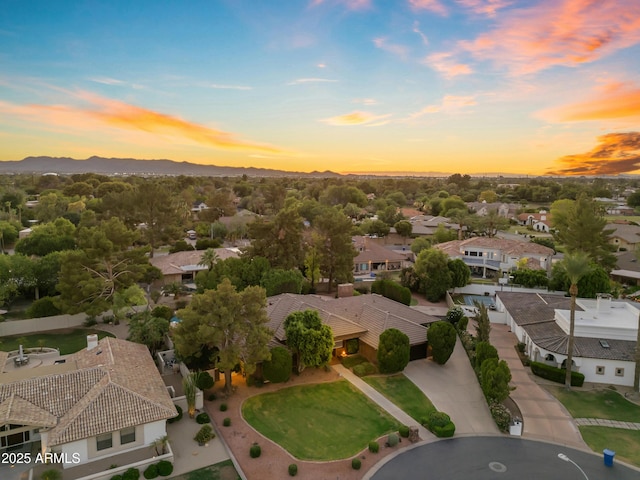 8604 S Oak St, Tempe, AZ 85284 - aerial view at dusk of a residential view and a mountain view