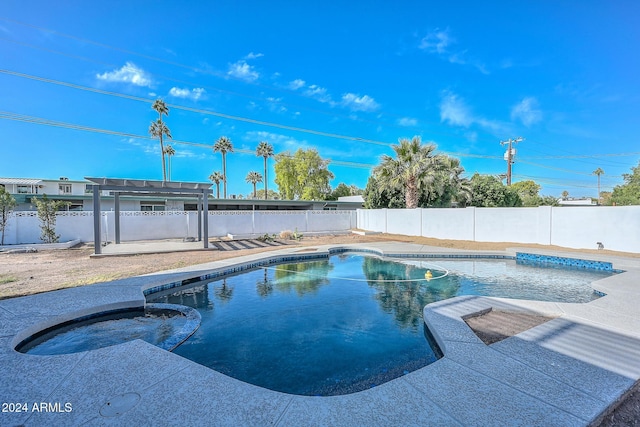 6312 N 13th St, Phoenix, AZ 85014 - view of swimming pool featuring a fenced backyard and a pool with connected hot tub