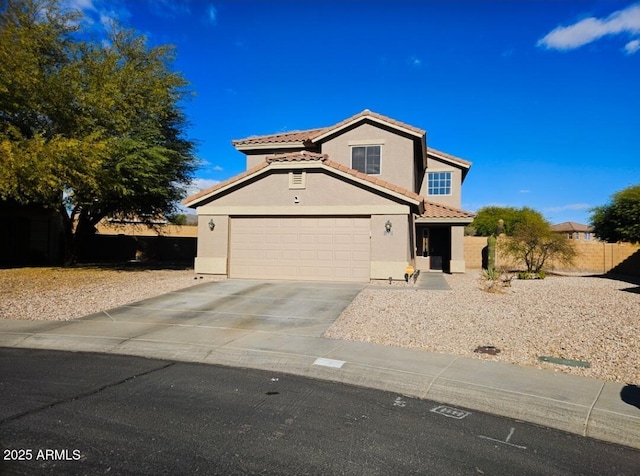 front of property featuring a garage