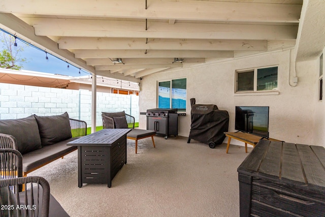 3038 E Avalon Dr, Phoenix, AZ 85016 - view of patio / terrace featuring an outdoor hangout area and a grill