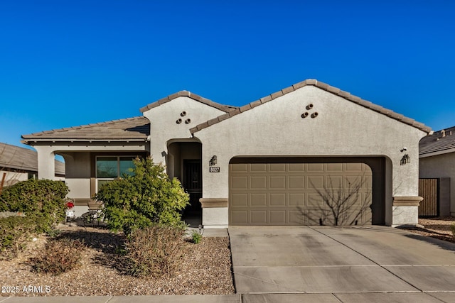 view of front of home with a garage