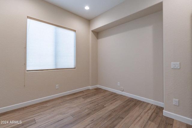 empty room featuring light wood-type flooring