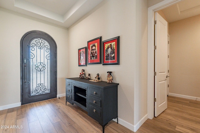 entrance foyer featuring light hardwood / wood-style flooring