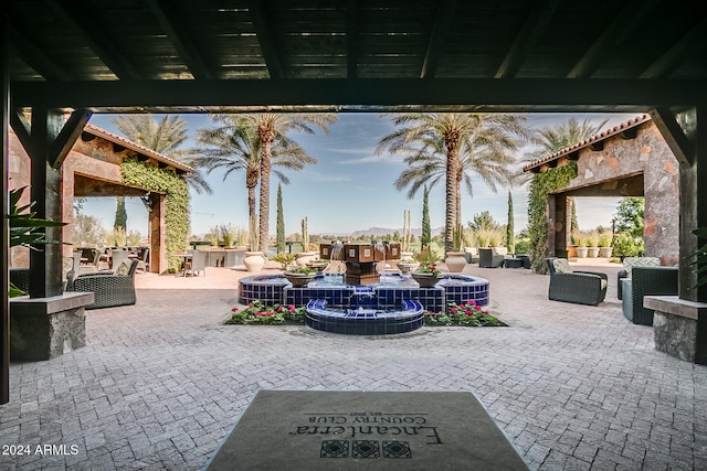 view of patio featuring an outdoor living space