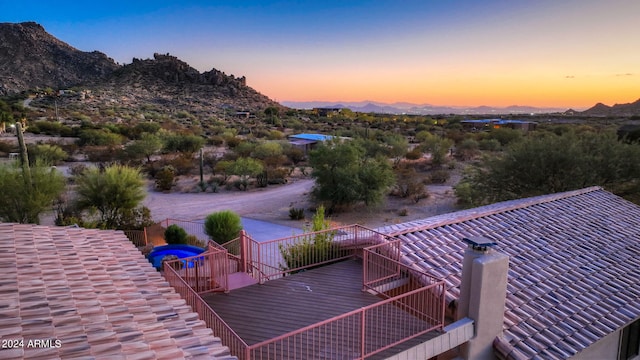 exterior space with a mountain view