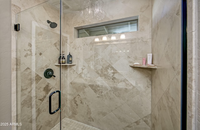 bathroom with an enclosed shower