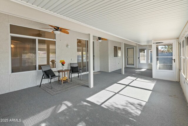 view of unfurnished sunroom