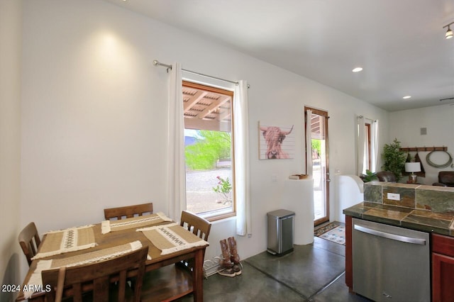 kitchen with stainless steel dishwasher