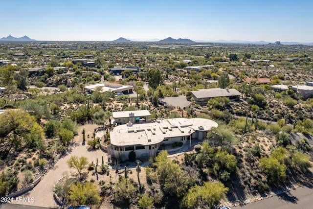 drone / aerial view with a mountain view