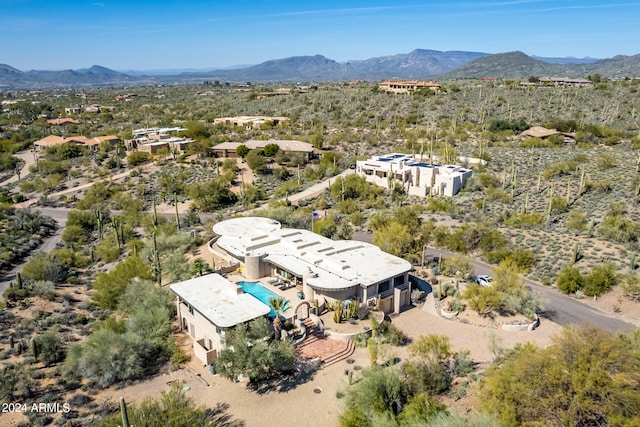 bird's eye view featuring a mountain view