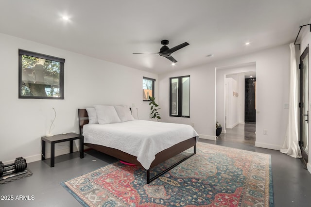 bedroom with ceiling fan