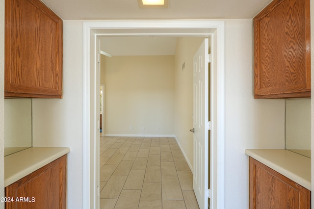 kitchen featuring light tile flooring