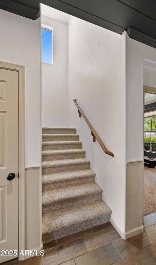 10224 E Talameer Ave, Mesa, AZ 85212 - stairs with wood finished floors and baseboards