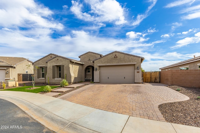 view of front of house with a garage