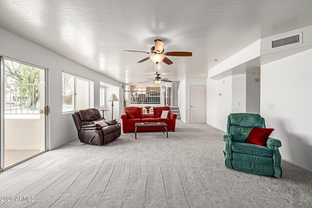1146 W Sea Fog Dr, Gilbert, AZ 85233 - carpeted living area with ceiling fan