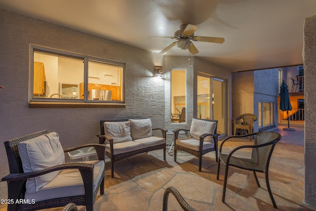 1146 W Sea Fog Dr, Gilbert, AZ 85233 - view of patio / terrace featuring ceiling fan and an outdoor living space