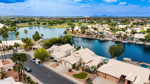 1146 W Sea Fog Dr, Gilbert, AZ 85233 - aerial view of residential area featuring a water and mountain view