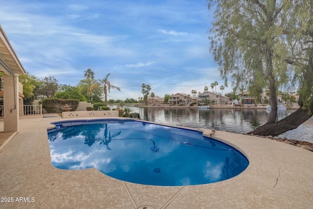 1146 W Sea Fog Dr, Gilbert, AZ 85233 - outdoor pool with a water view and a patio