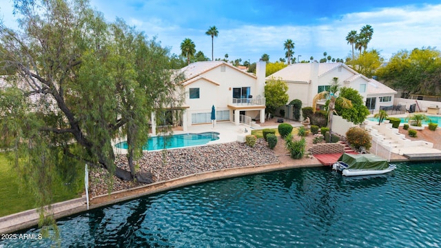 1146 W Sea Fog Dr, Gilbert, AZ 85233 - swimming pool with a patio and a water view