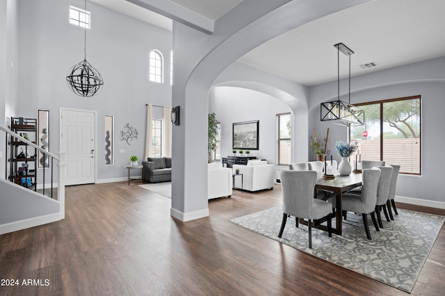 dining area featuring wood-type flooring