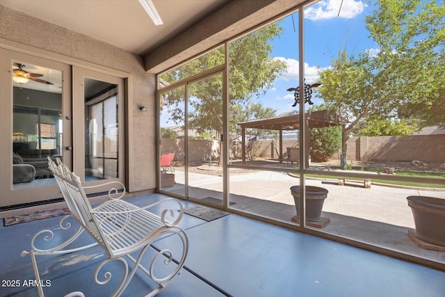 4667 E County Down Dr, Chandler, AZ 85249 - sunroom / solarium featuring ceiling fan