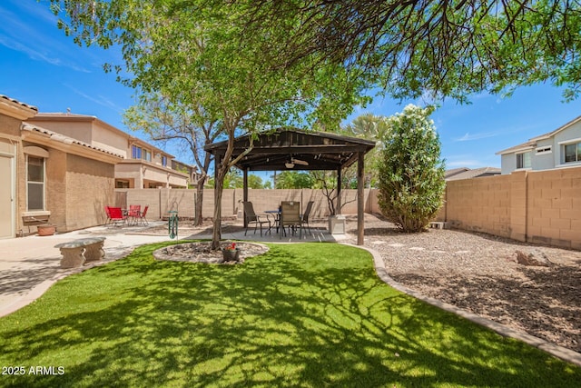 4667 E County Down Dr, Chandler, AZ 85249 - fenced backyard featuring a gazebo and a patio area