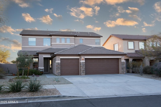 view of front of house featuring a garage