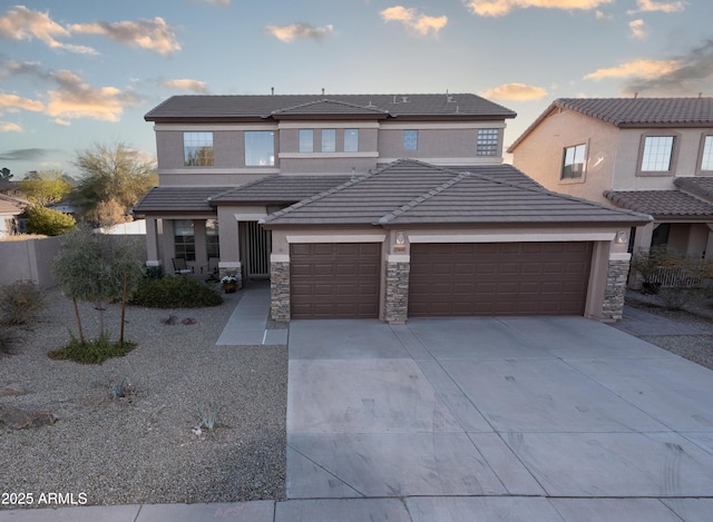 view of front of house featuring a garage