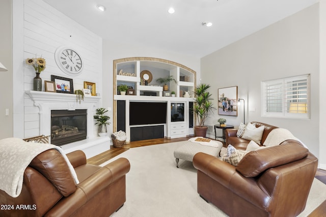 living room with light wood-type flooring