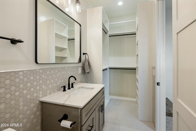 bathroom featuring vanity and tile patterned floors