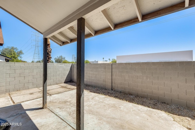 view of patio / terrace featuring a fenced backyard