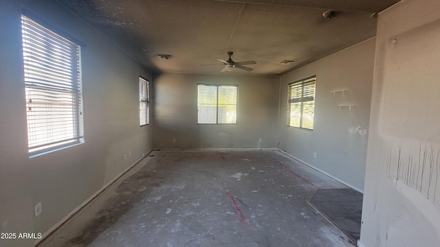 spare room featuring ceiling fan