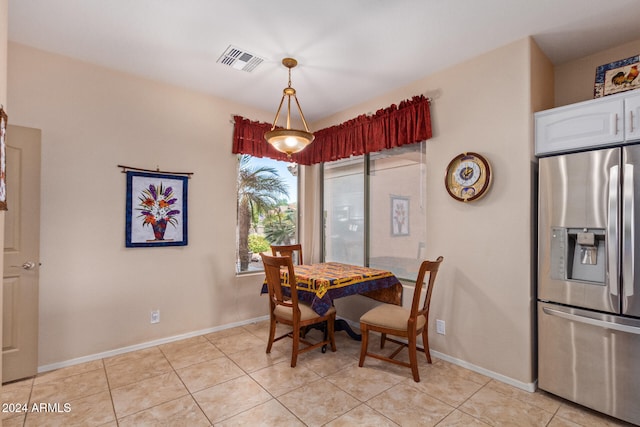 view of tiled dining area