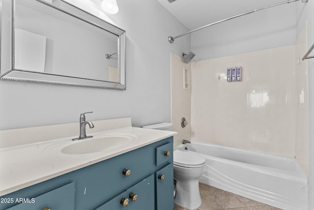 2313 N 87th Way, Scottsdale, AZ 85257 - bathroom with toilet, shower / tub combination, vanity, and tile patterned flooring