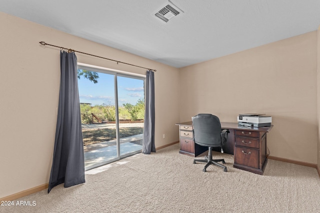 view of carpeted office