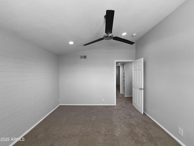 4925 N 73rd St Unit 4, Scottsdale, AZ 85251 - spare room with ceiling fan, carpet, vaulted ceiling, baseboards, and recessed lighting