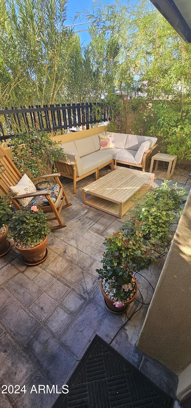 view of patio with an outdoor living space