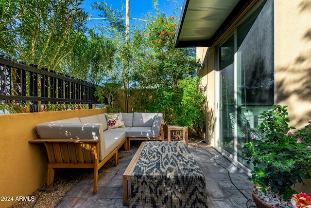 view of patio / terrace with an outdoor living space