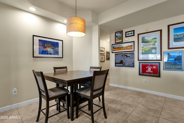 view of tiled dining room